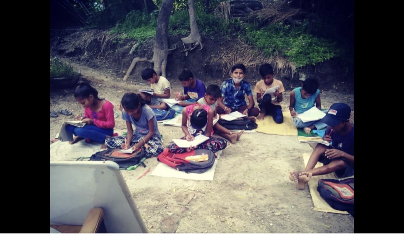 An outdoor lesson under a tree